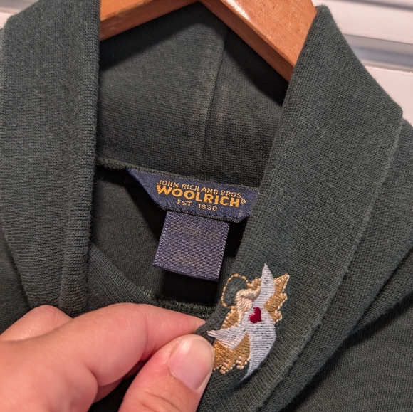 WOOLRICH women's 100% wool Christmas tree sweater with turtleneck tee size large - Picture 8 of 8